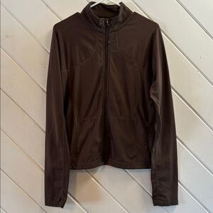 LULULEMON Chevron Pattern Brown Full-Zip Jacket